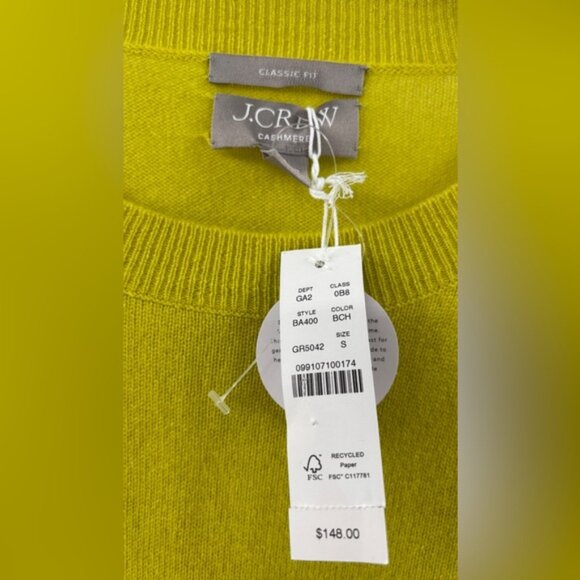 J.Crew Cashmere classic-fit crewneck sweater Burnished Chartreuse - Picture 5 of 7